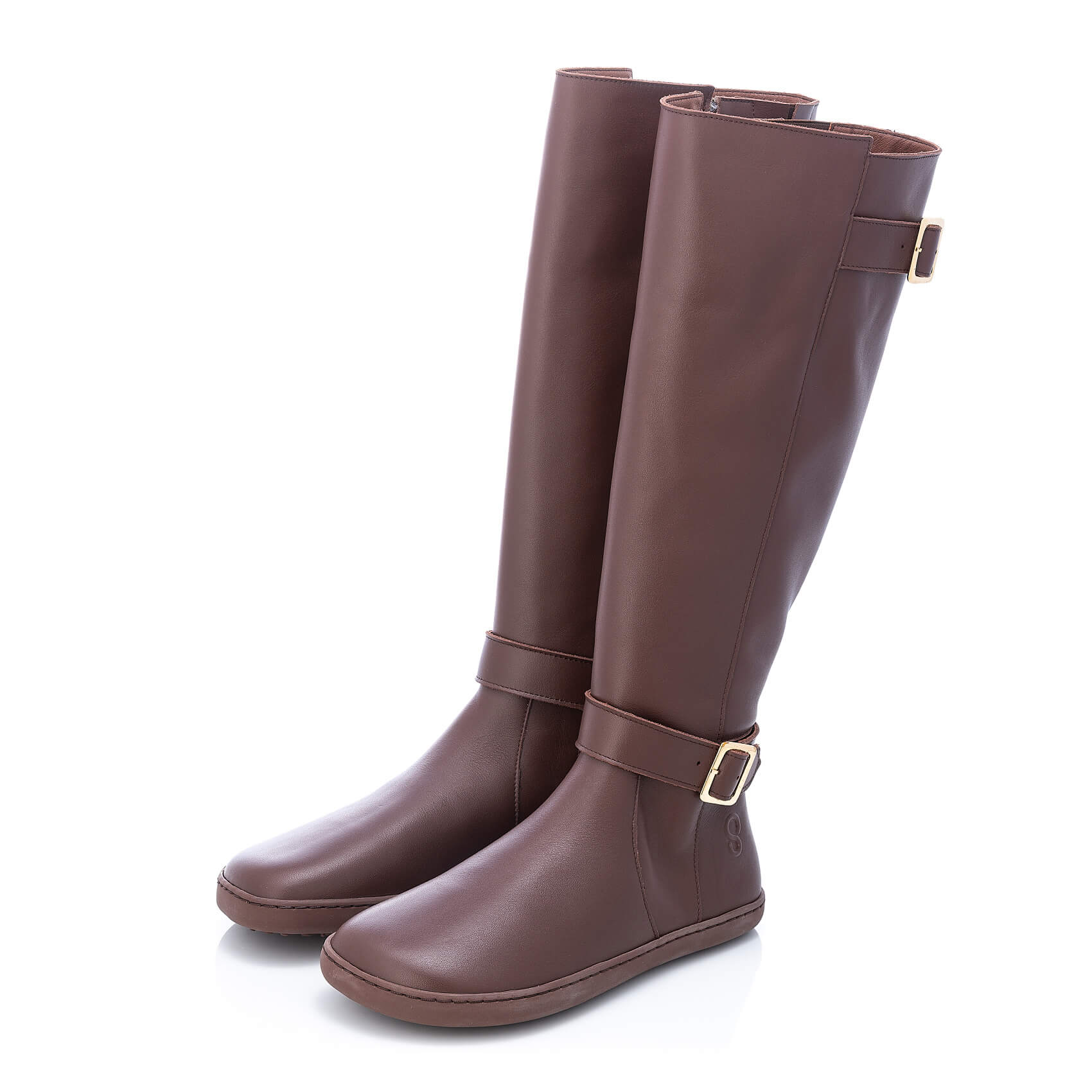 Shapen Glam Knee-High Barefoot Boots - Brown Leather - Image 3