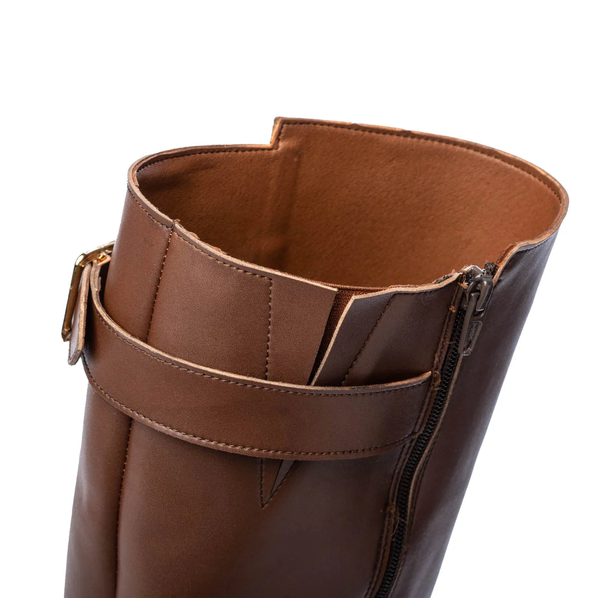 Shapen Glam Knee-High Barefoot Boots - Brown Leather - Image 4